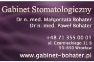 Stomatologia - Ortodoncja dr n. med. Paweł Bohater, dr n. med. Małgorzata Bohater, ul. Czarnieckiego 11B, Wrocław